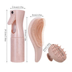 NoviaGlow 3-Piece Wheat Straw Hair Brush & Comb Set