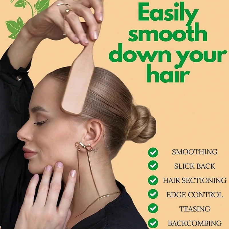 NoviaGlow Wooden Bristle Hair Brush & Teasing Comb – Professional Styling & Beard Grooming Tool