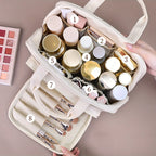 NoviaGlow Double-Layer Makeup Bag – Waterproof Travel Organizer