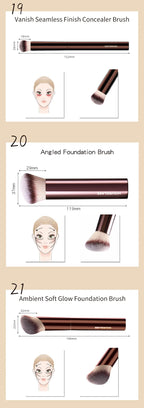 NoviaGlow Hourglass Makeup Brush – Professional Retractable Brush for Foundation, Powder, Blush, Bronzer, Eyeshadow & More