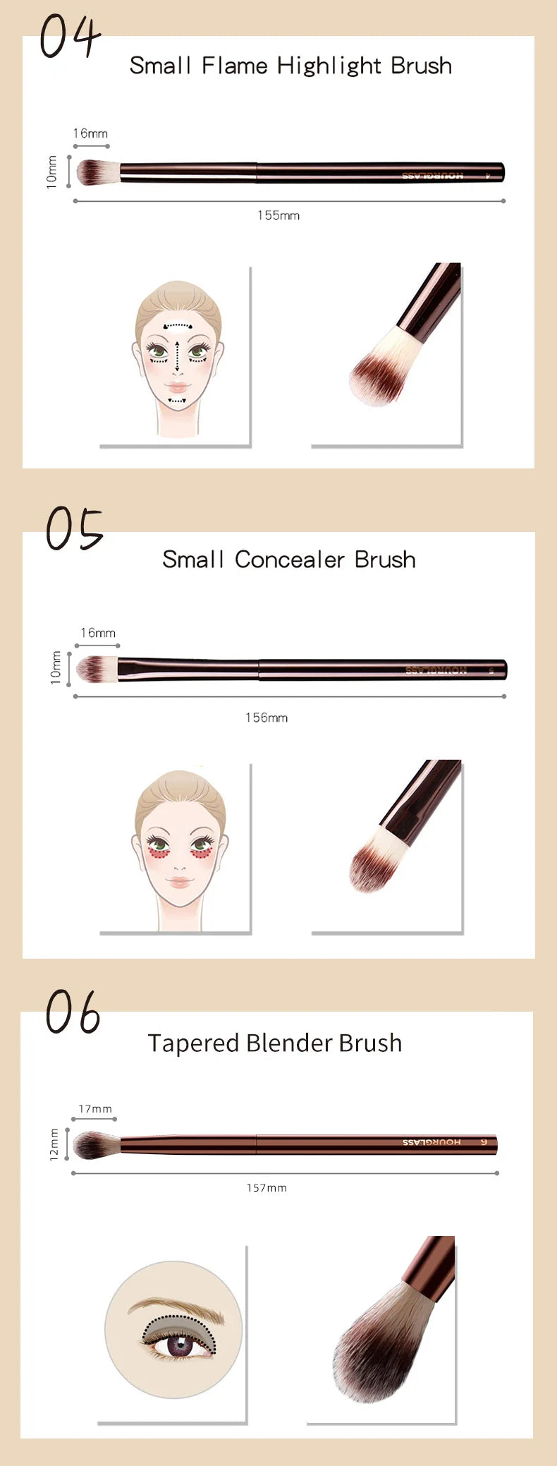 NoviaGlow Hourglass Makeup Brush – Professional Retractable Brush for Foundation, Powder, Blush, Bronzer, Eyeshadow & More