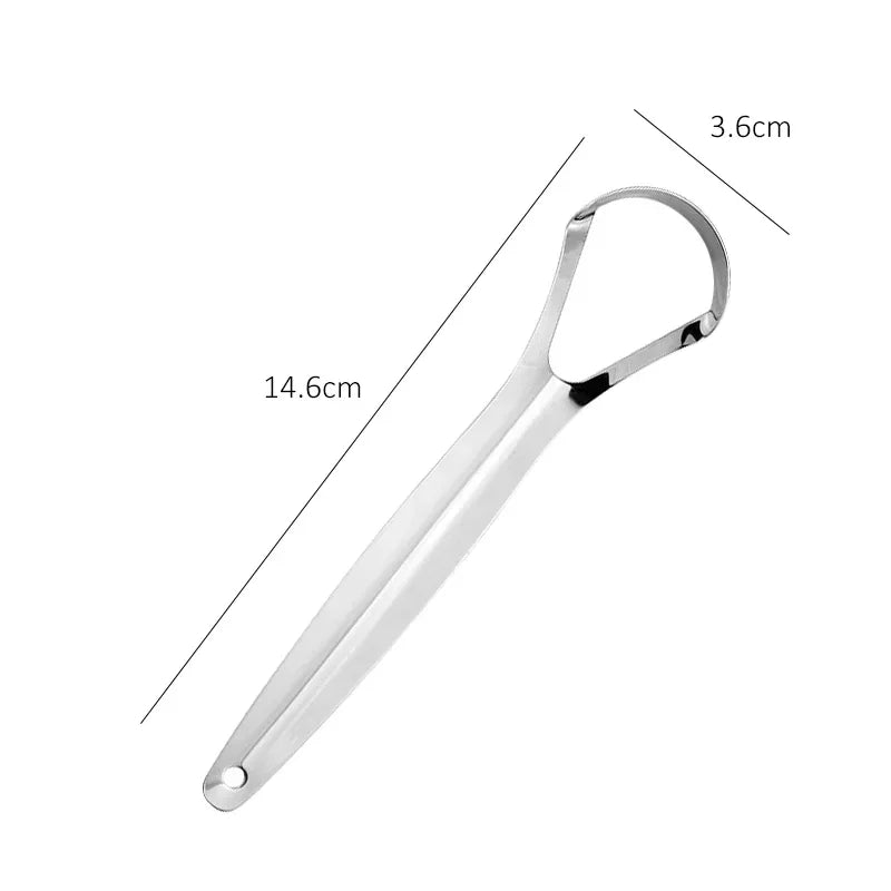 NoviaGlow Stainless Steel Tongue Scraper – Oral Hygiene Tool for Fresh Breath, Tongue Coating & Halitosis Removal