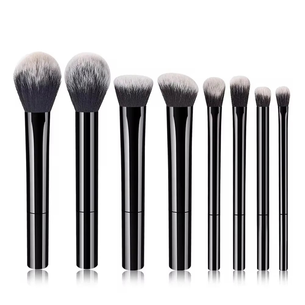 NoviaGlow 8pcs Professional Makeup Brush Set – Soft Synthetic Bristles, Cruelty-Free, Easy to Clean, for Foundation, Blush & Eyeshadow