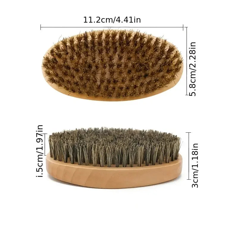 NoviaGlow Beard Grooming Kit – Boar Bristle Brush, Comb & Scissors with Gift Bag