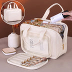 NoviaGlow Double-Layer Makeup Bag – Waterproof Travel Organizer