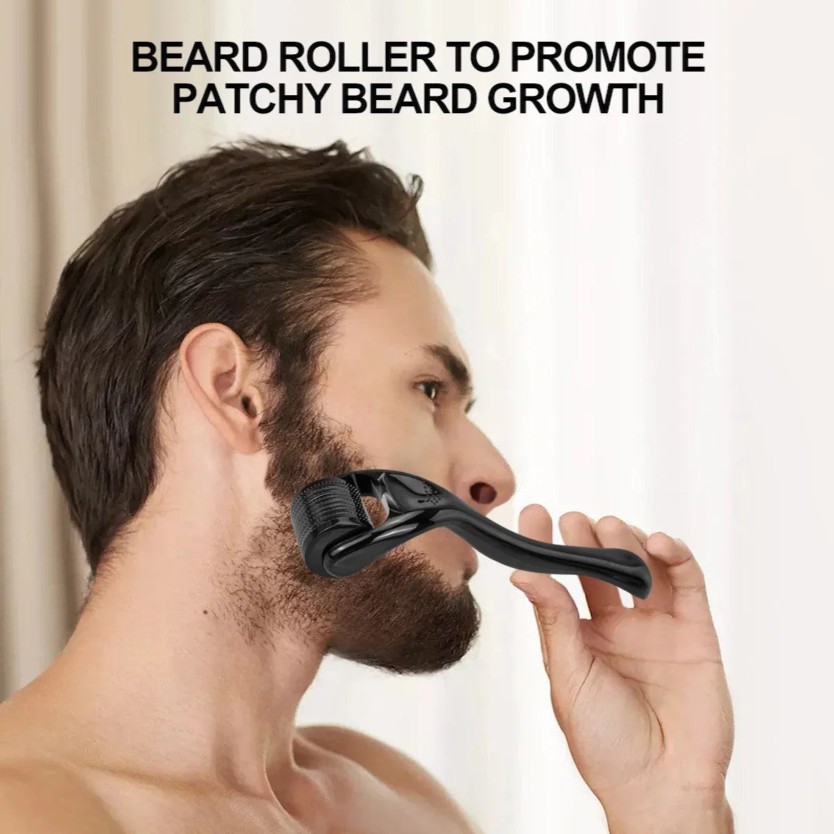 NoviaGlow Derma Roller – 540 Titanium Microneedles for Beard & Skin Care (0.2mm / 0.25mm / 0.3mm)