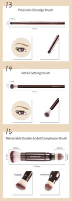 NoviaGlow Hourglass Makeup Brush – Professional Retractable Brush for Foundation, Powder, Blush, Bronzer, Eyeshadow & More