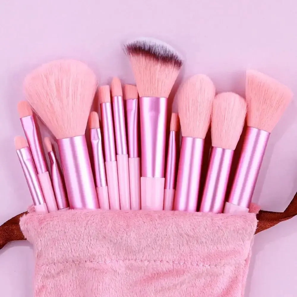 NoviaGlow Professional Makeup Brush Set – 13/14/15/16 Piece Soft Fluffy Face & Eye Brushes with Kabuki & Storage Bag