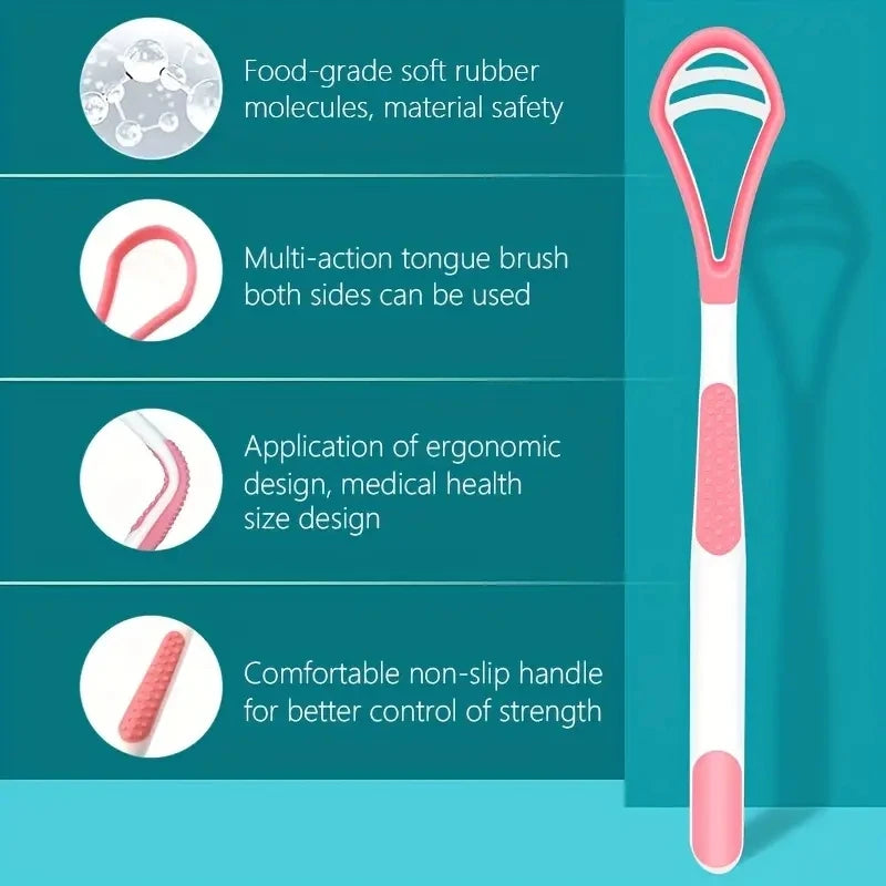 NoviaGlow Tongue Scraper Brush – Soft, Durable Oral Care Cleaner for Fresh Breath & Daily Hygiene