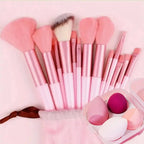 NoviaGlow 13/33pcs Professional Makeup Brush Set – Complete Kit with Soft Synthetic Brushes, Beauty Blender & Accessories for Beginners & Pros