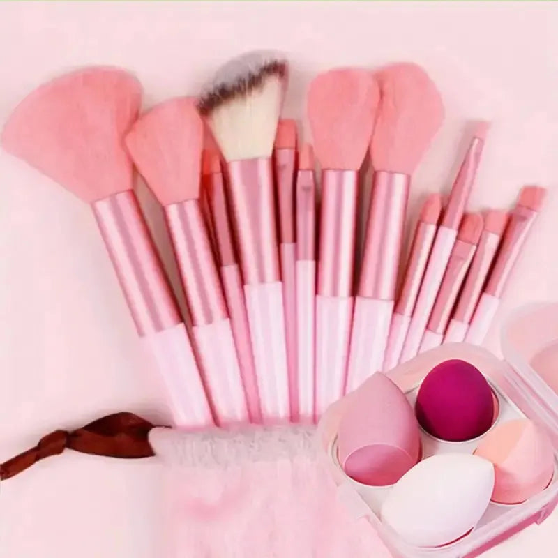 NoviaGlow 13/33pcs Professional Makeup Brush Set – Complete Kit with Soft Synthetic Brushes, Beauty Blender & Accessories for Beginners & Pros