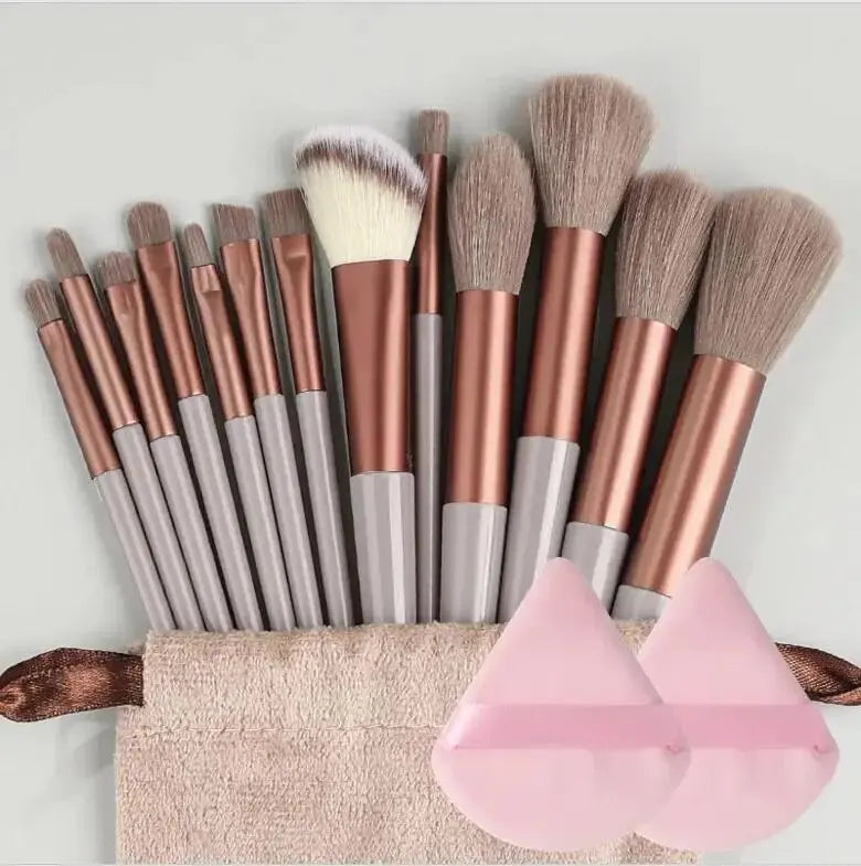 NoviaGlow Professional Makeup Brush Set – 13/14/15/16 Piece Soft Fluffy Face & Eye Brushes with Kabuki & Storage Bag