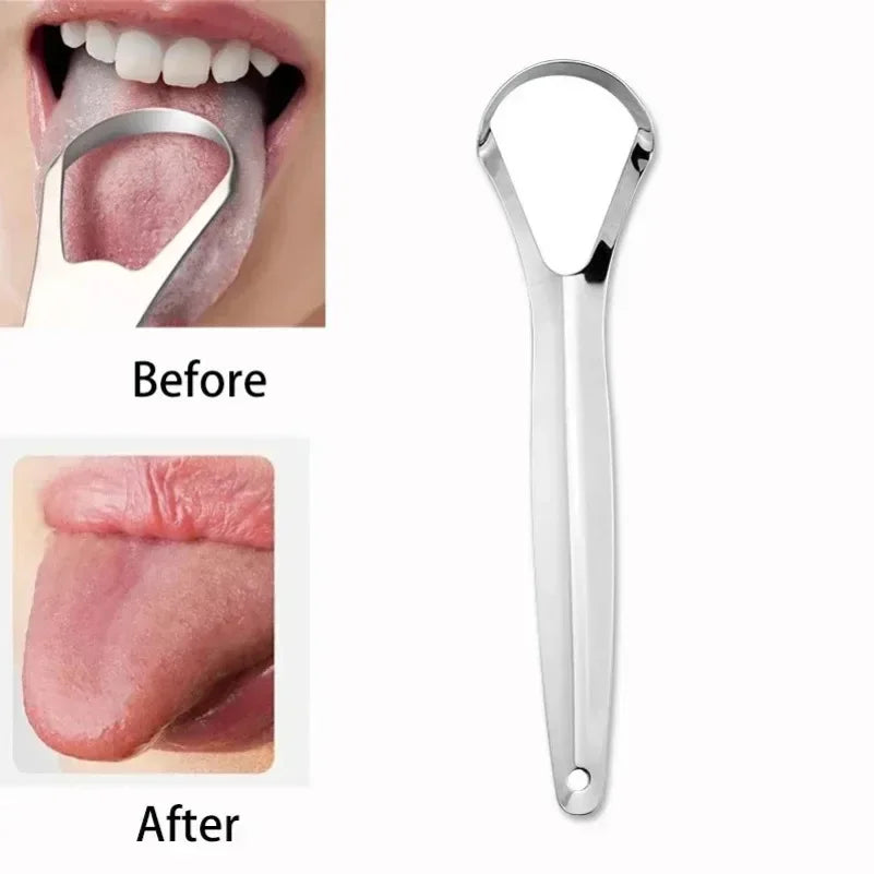 NoviaGlow Stainless Steel Tongue Cleaner – Professional Oral Hygiene Tool for Fresh Breath & Tongue Coating Removal