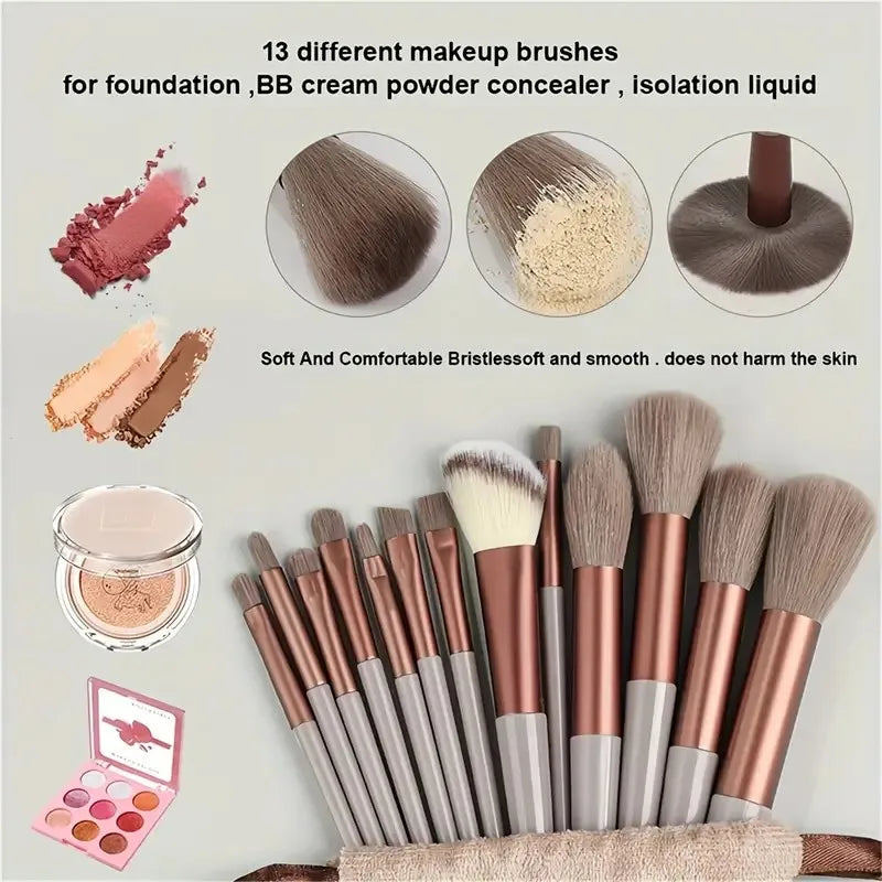 NoviaGlow 13/33pcs Professional Makeup Brush Set – Complete Kit with Soft Synthetic Brushes, Beauty Blender & Accessories for Beginners & Pros