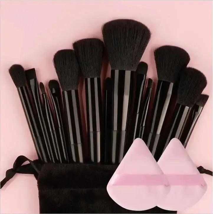 NoviaGlow Professional Makeup Brush Set – 13/14/15/16 Piece Soft Fluffy Face & Eye Brushes with Kabuki & Storage Bag