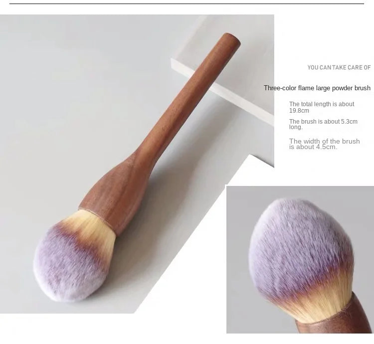 NoviaGlow European Vintage Walnut Wood Handle Makeup Brush – Ultra-Soft Powder, Blush, Contour & Foundation Brush