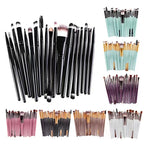 NoviaGlow 20pcs Professional Eye Makeup Brush Set – Complete Eyeshadow & Eyeliner Brushes for Blending, Shading & Precision Looks