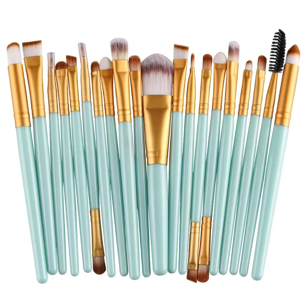 NoviaGlow 20pcs Professional Eye Makeup Brush Set – Complete Eyeshadow & Eyeliner Brushes for Blending, Shading & Precision Looks