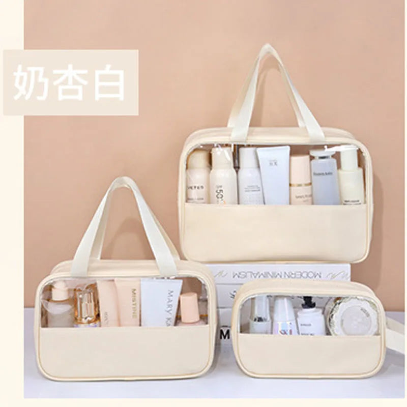 NoviaGlow Transparent Travel Makeup Bag – Waterproof Organizer