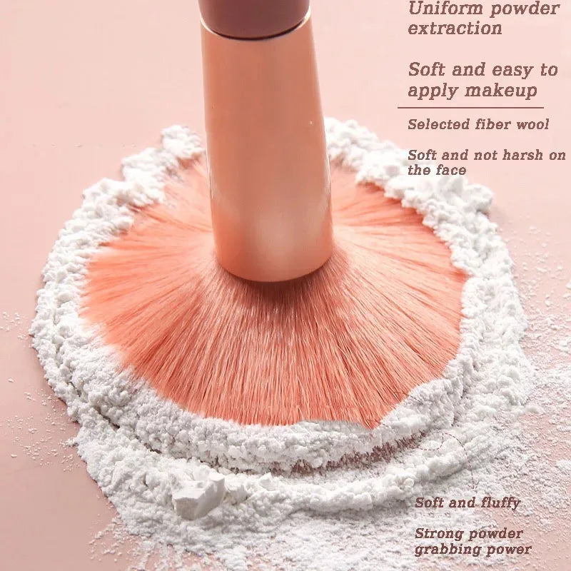 NoviaGlow Portable 8pcs Makeup Brush Set – Soft Synthetic Brushes for Foundation, Concealer, Blush, Powder & Eyeshadow | Compact Travel Beauty Kit