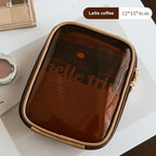 NoviaGlow Mini Clear Travel Makeup Bag – Small Cute Preppy Zipper Cosmetic Pouch & Toiletry Organizer for Women