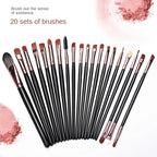 NoviaGlow 20pcs Professional Eye Makeup Brush Set – Complete Eyeshadow & Eyeliner Brushes for Blending, Shading & Precision Looks