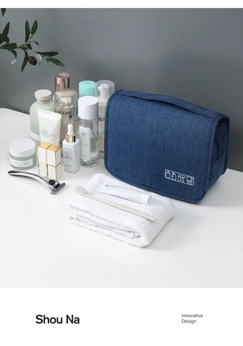 NoviaGlow Waterproof Travel Toiletry Bag – Hanging Cosmetic & Grooming Organizer