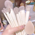 NoviaGlow Professional Makeup Brush Set – 13/14/15/16 Piece Soft Fluffy Face & Eye Brushes with Kabuki & Storage Bag