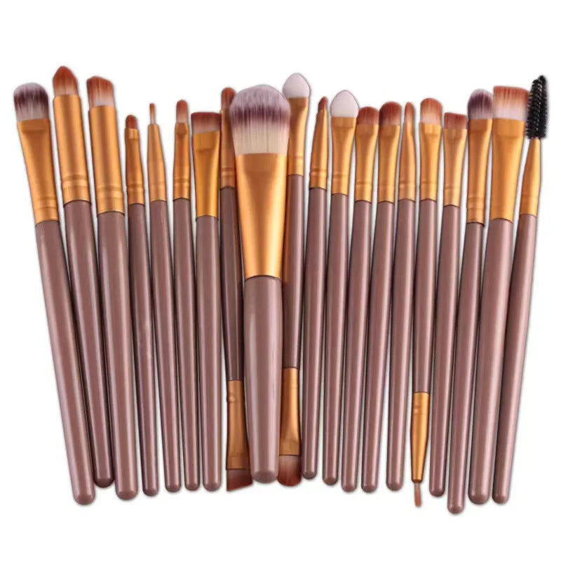 NoviaGlow 20pcs Professional Eye Makeup Brush Set – Complete Eyeshadow & Eyeliner Brushes for Blending, Shading & Precision Looks