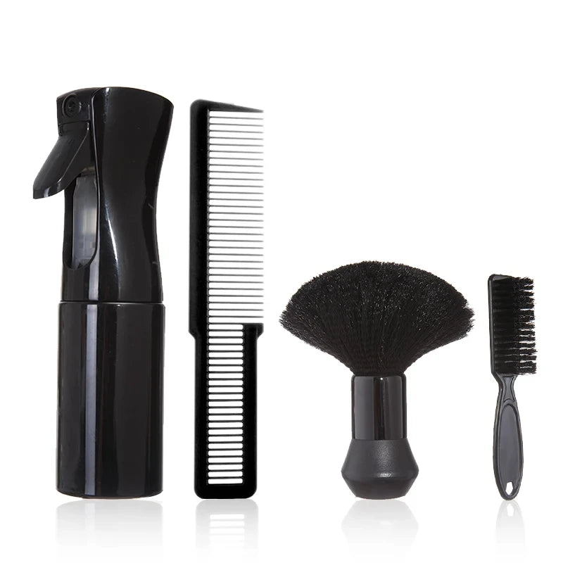 NoviaGlow 4-Piece Barber Grooming Set – Brush, Comb & Spray