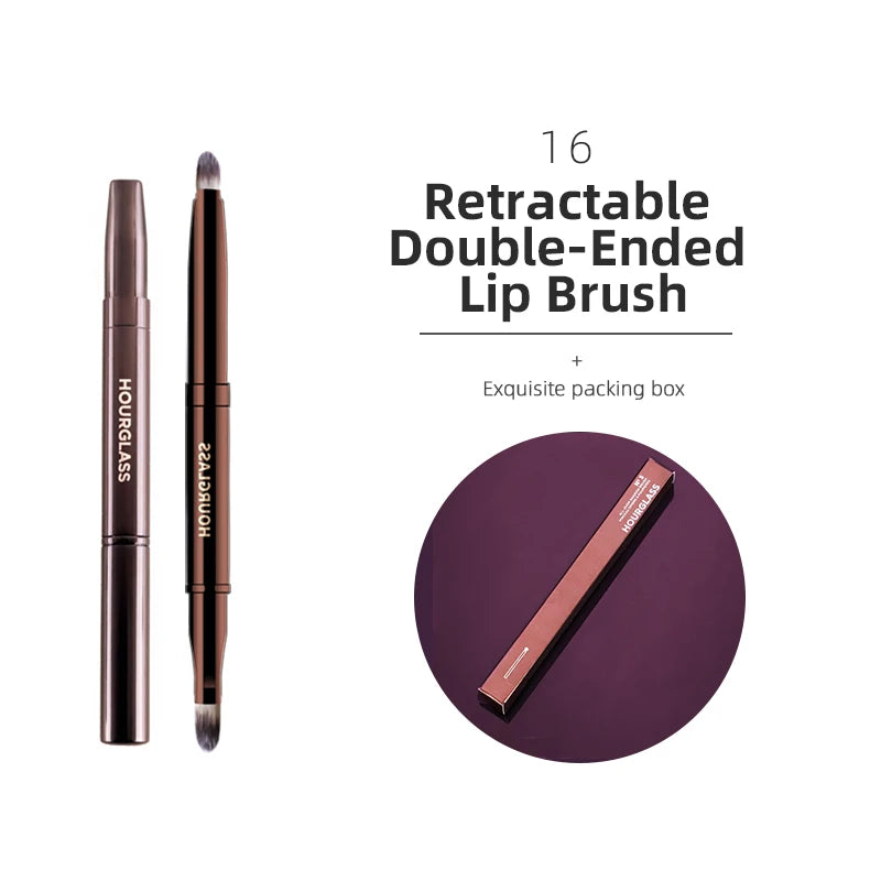 NoviaGlow Hourglass Makeup Brush – Professional Retractable Brush for Foundation, Powder, Blush, Bronzer, Eyeshadow & More