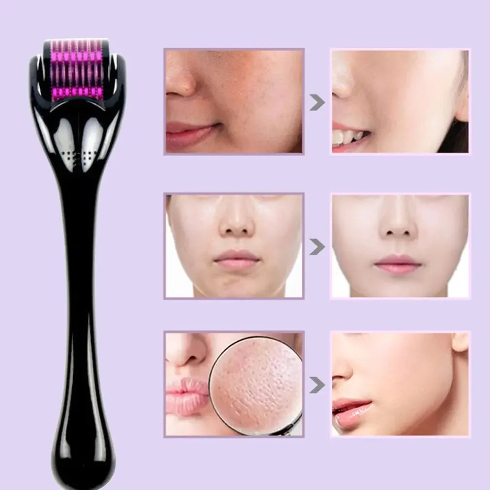 NoviaGlow Derma Roller – 540 Titanium Microneedles for Beard & Skin Care (0.2mm / 0.25mm / 0.3mm)