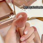 NoviaGlow 5-Piece Portable Makeup Brush Set with Mirror – Foldable Mini Travel Makeup Brush Kit for Daily & On-the-Go Use