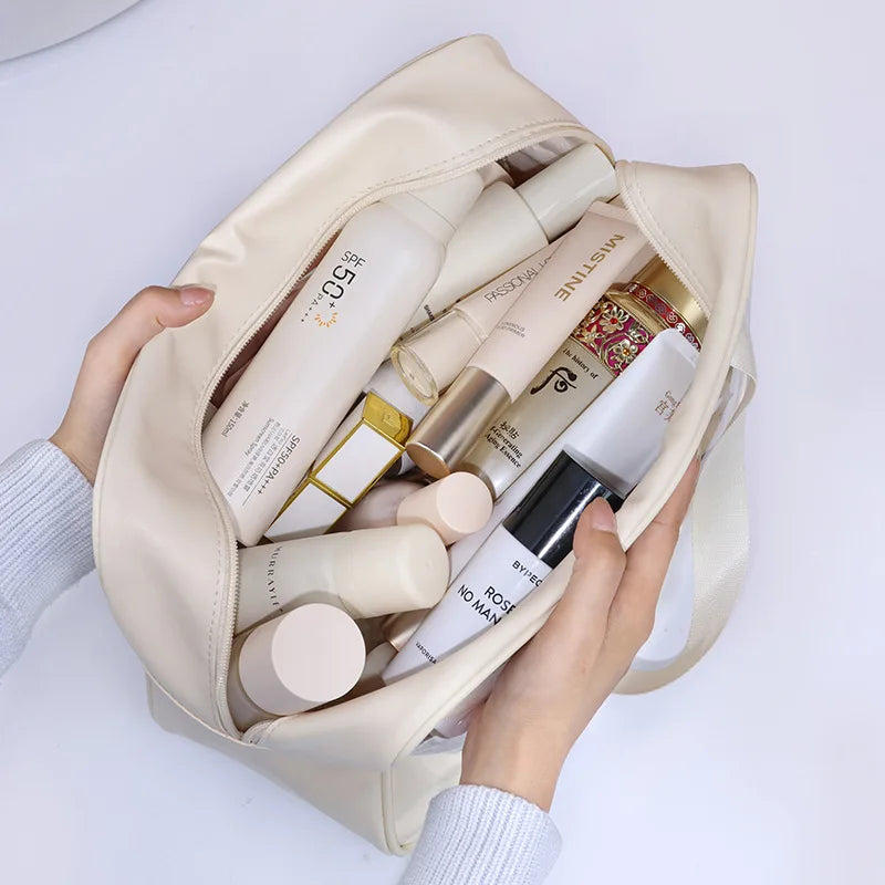 NoviaGlow Transparent Travel Makeup Bag – Waterproof Organizer