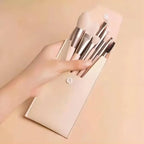 NoviaGlow Portable 8pcs Makeup Brush Set – Soft Synthetic Brushes for Foundation, Concealer, Blush, Powder & Eyeshadow | Compact Travel Beauty Kit