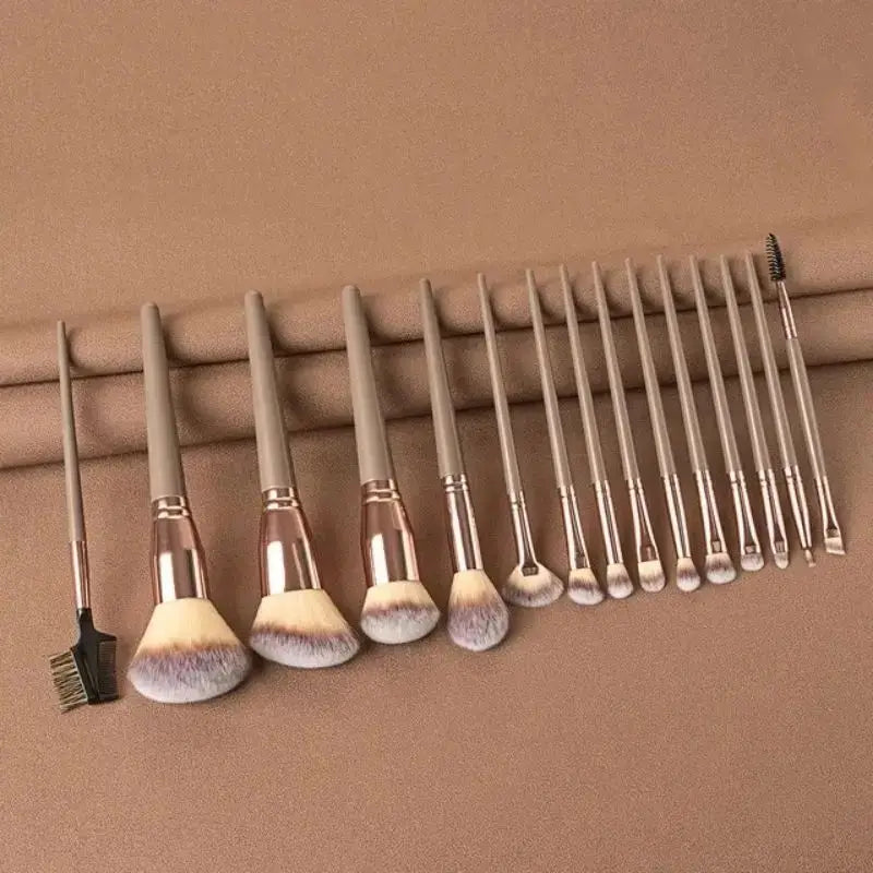 NoviaGlow Professional Makeup Brush Set – 13/14/15/16 Piece Soft Fluffy Face & Eye Brushes with Kabuki & Storage Bag