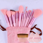 NoviaGlow Professional Makeup Brush Set – 13/14/15/16 Piece Soft Fluffy Face & Eye Brushes with Kabuki & Storage Bag