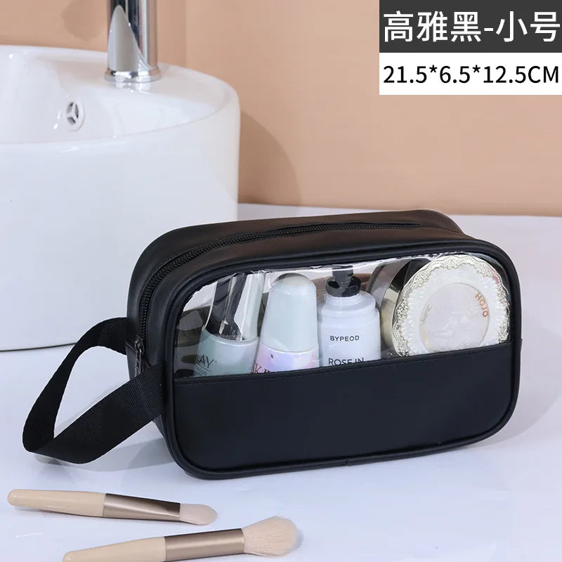 NoviaGlow Transparent Travel Makeup Bag – Waterproof Organizer