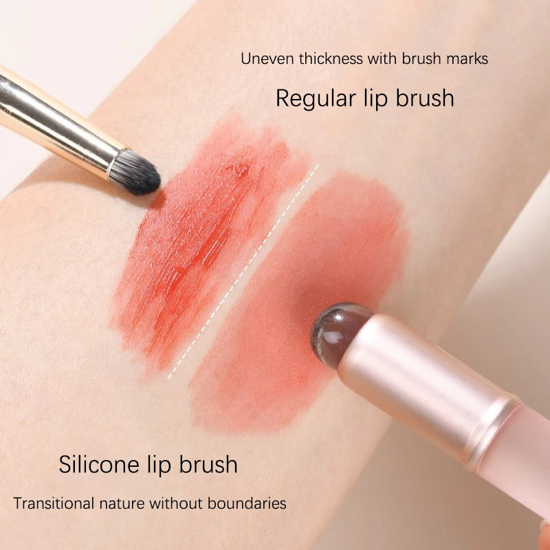 NoviaGlow Mini Silicone Lip Brush with Cover – Reusable Lipstick, Lip Gloss & Concealer Applicator for Smooth, Precise Makeup