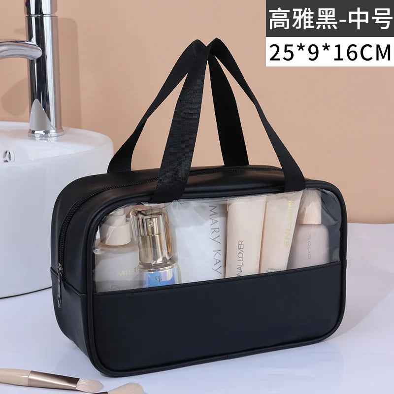 NoviaGlow Transparent Travel Makeup Bag – Waterproof Organizer