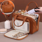 NoviaGlow Double-Layer Makeup Bag – Waterproof Travel Organizer