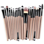 NoviaGlow 20pcs Professional Eye Makeup Brush Set – Complete Eyeshadow & Eyeliner Brushes for Blending, Shading & Precision Looks