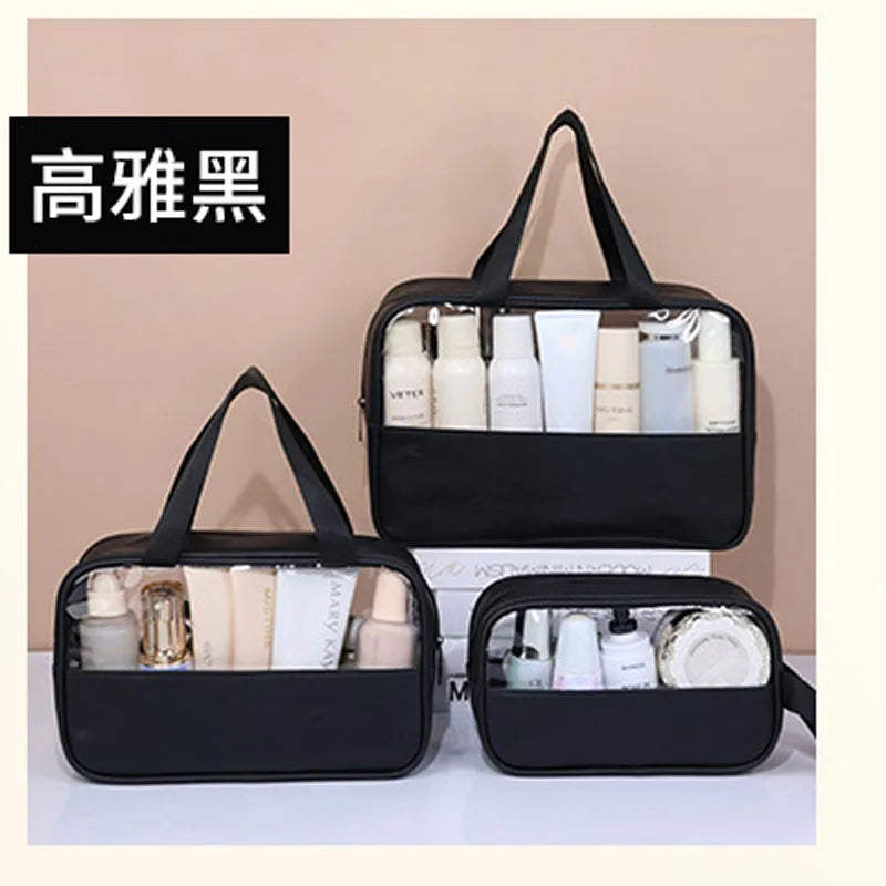NoviaGlow Transparent Travel Makeup Bag – Waterproof Organizer