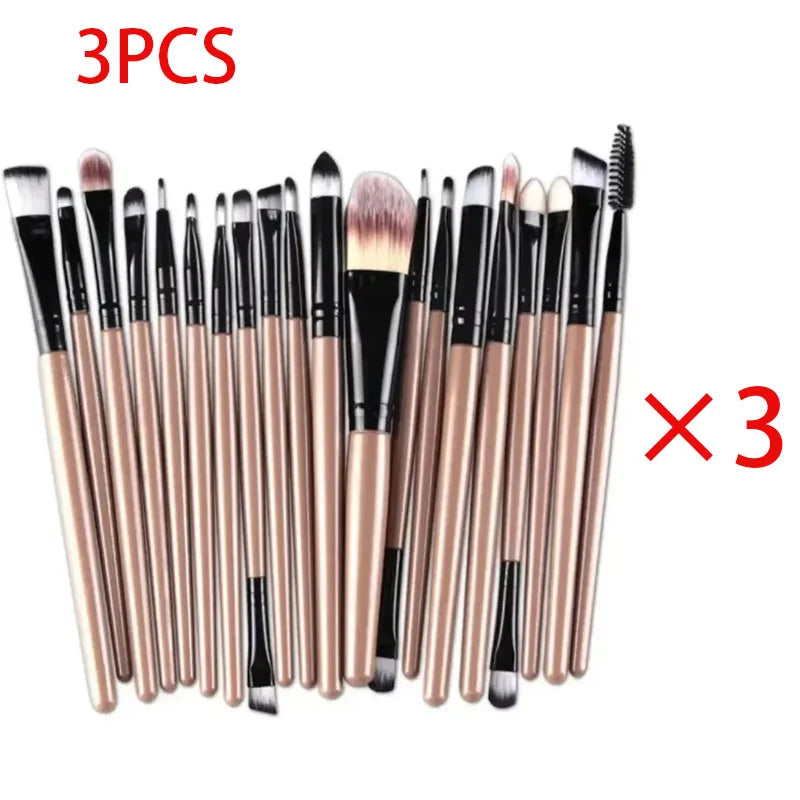 NoviaGlow 20pcs Professional Eye Makeup Brush Set – Complete Eyeshadow & Eyeliner Brushes for Blending, Shading & Precision Looks