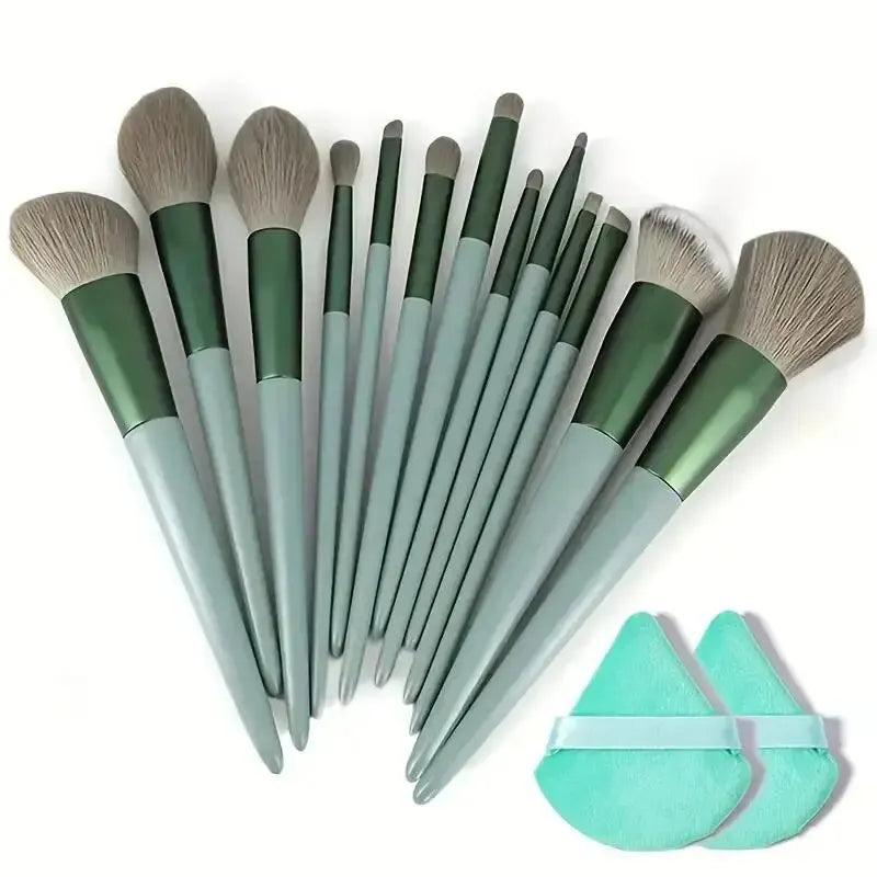 NoviaGlow Professional Makeup Brush Set – 13/14/15/16 Piece Soft Fluffy Face & Eye Brushes with Kabuki & Storage Bag