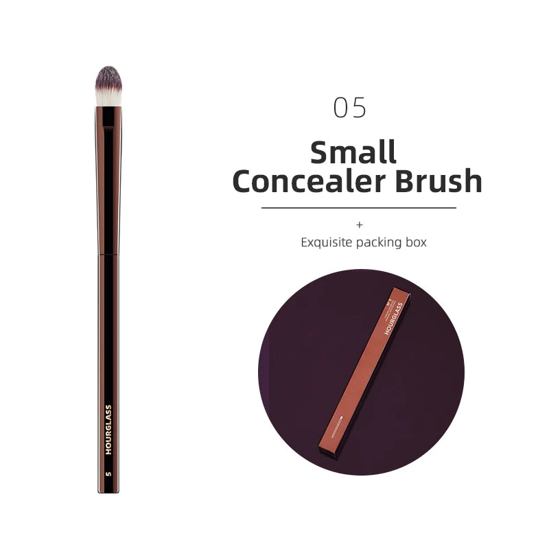 NoviaGlow Hourglass Makeup Brush – Professional Retractable Brush for Foundation, Powder, Blush, Bronzer, Eyeshadow & More