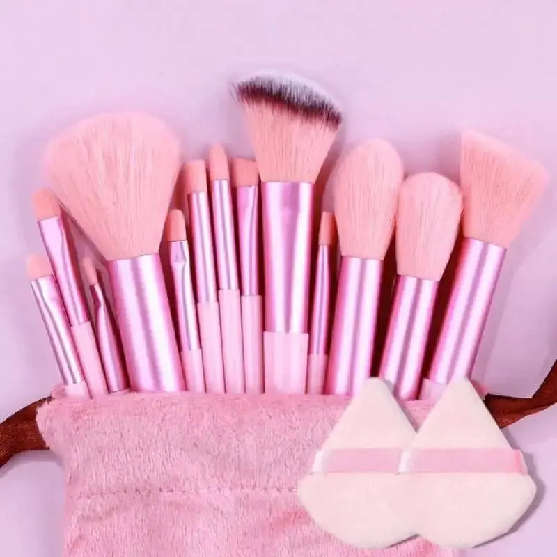 NoviaGlow Professional Makeup Brush Set – 13/14/15/16 Piece Soft Fluffy Face & Eye Brushes with Kabuki & Storage Bag
