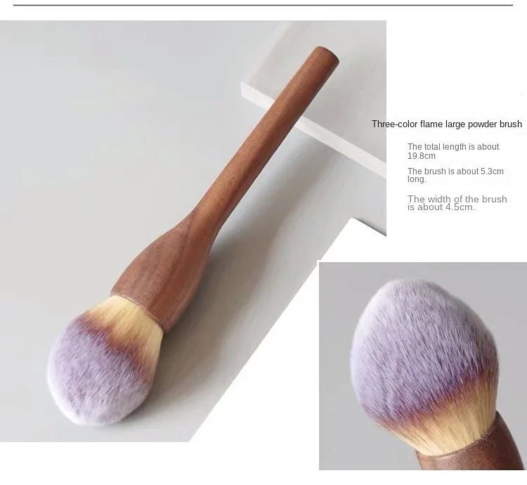 NoviaGlow European Vintage Walnut Wood Handle Makeup Brush – Ultra-Soft Powder, Blush, Contour & Foundation Brush