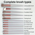 NoviaGlow Professional Makeup Brush Set – 13/14/15/16 Piece Soft Fluffy Face & Eye Brushes with Kabuki & Storage Bag