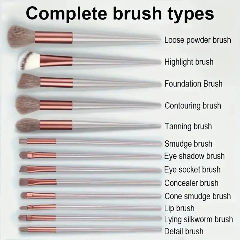 NoviaGlow Professional Makeup Brush Set – 13/14/15/16 Piece Soft Fluffy Face & Eye Brushes with Kabuki & Storage Bag